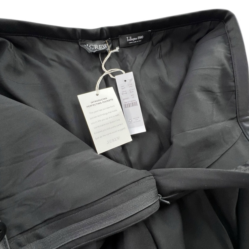 J.Crew Collection Pleated Wide-Leg Tuxedo Pant in Italian wool in Black Size 12 - Picture 6 of 10